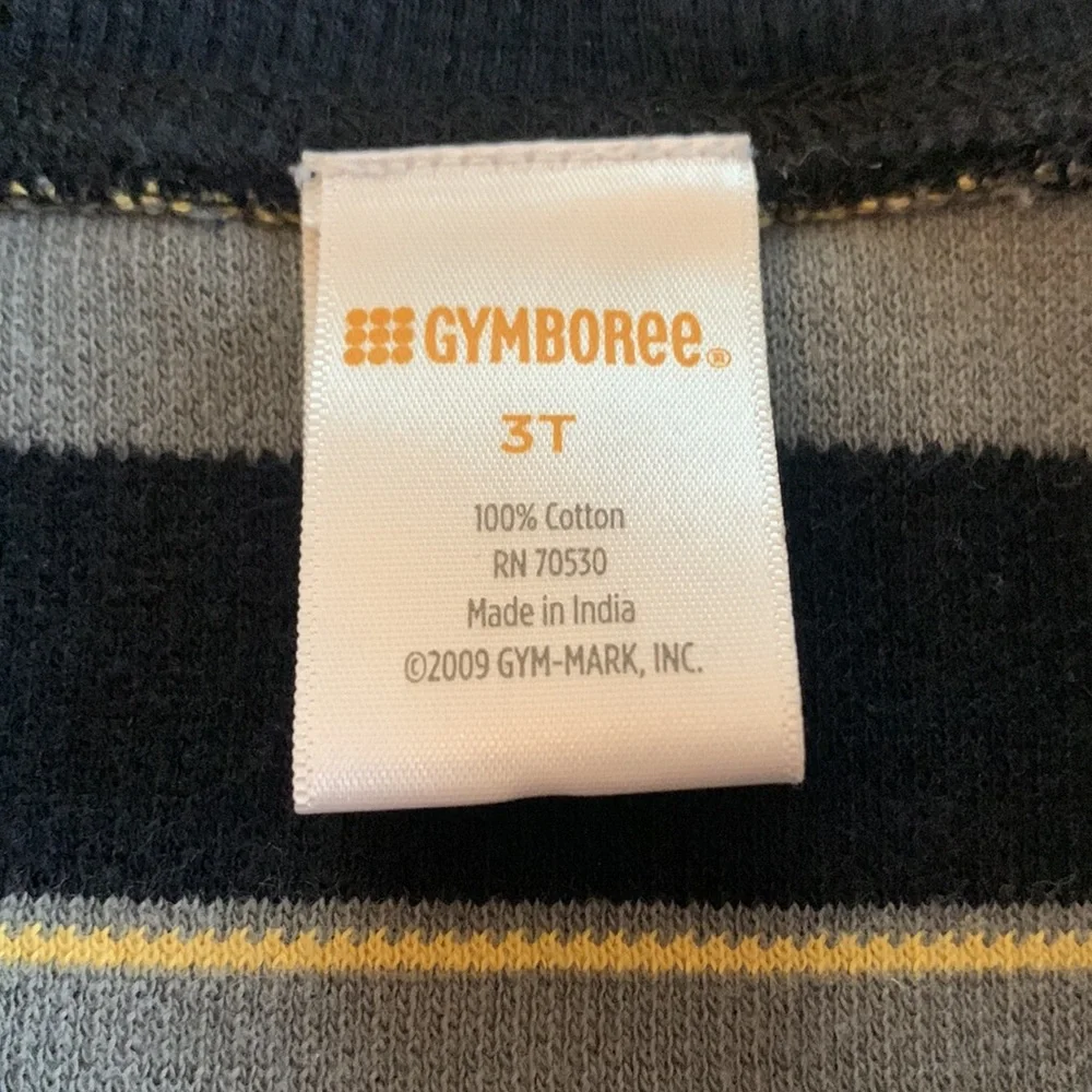 Gymboree Gray & Black Striped Sweater 3T EUC Quarter Zip Top